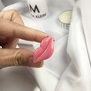 Pink Lip Adjustable Ring 18k Gold Plated