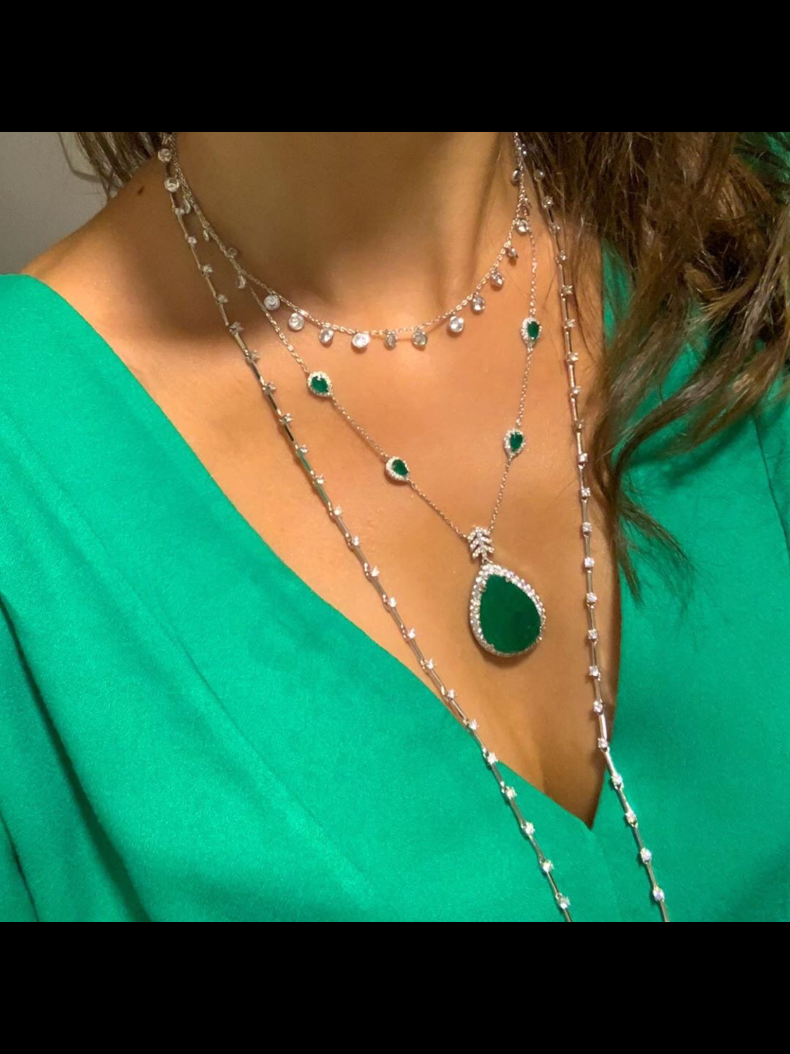Choker necklace bezel crystal