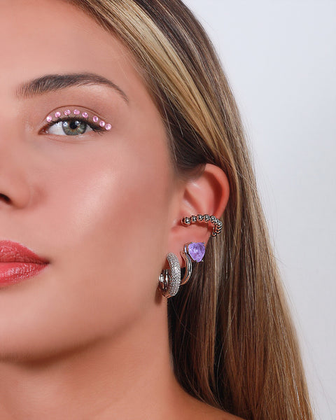 Light Purple Heart Earrings