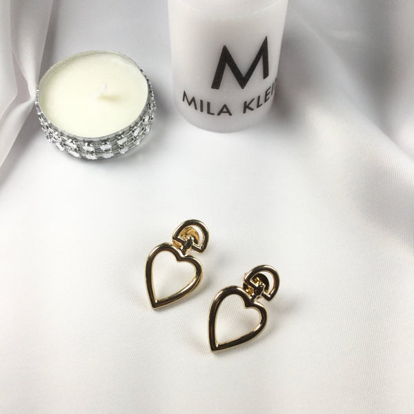Fashion Heart Earrings 18k Gold plated