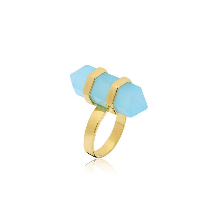 Blue Agate Ring 18k Gold - Mila Klein