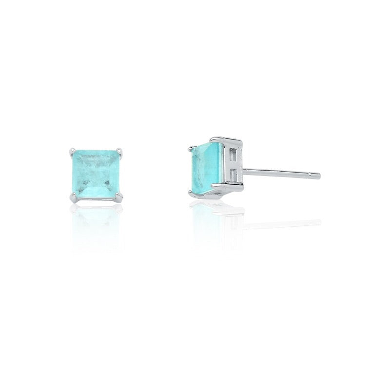 Mini square light blue earring - Mila Klein