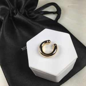 Clip on Tube Ear Cuff 18k Gold Plated