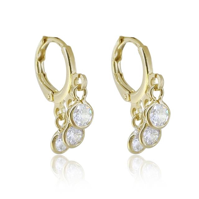Mini hoop earring 18k gold + crystal