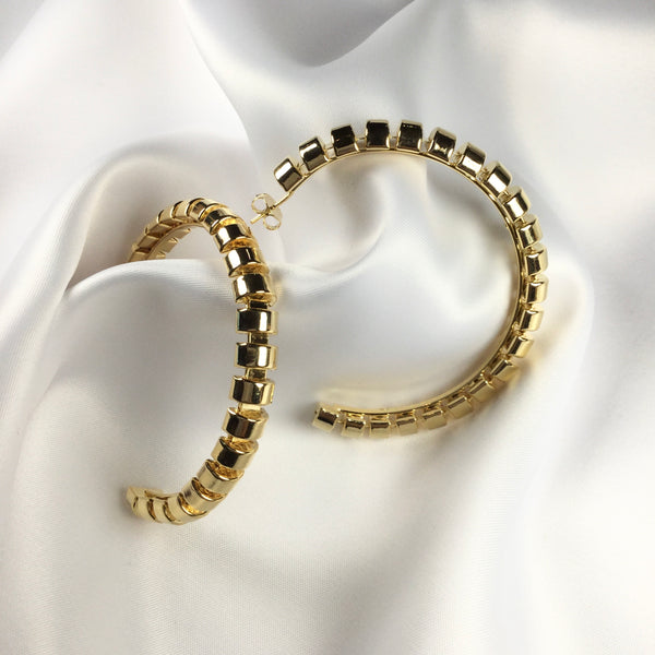 Maxi Hoop Earrings 18K gold plated 2,75” inch