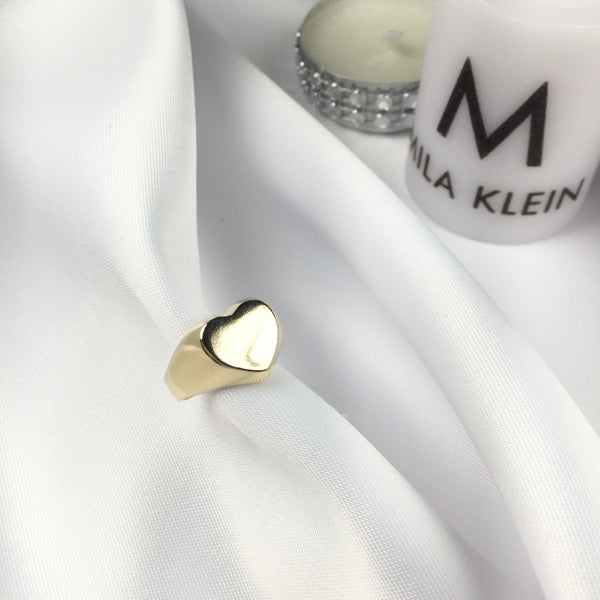 Heart Pinky Ring 18k Gold Plated