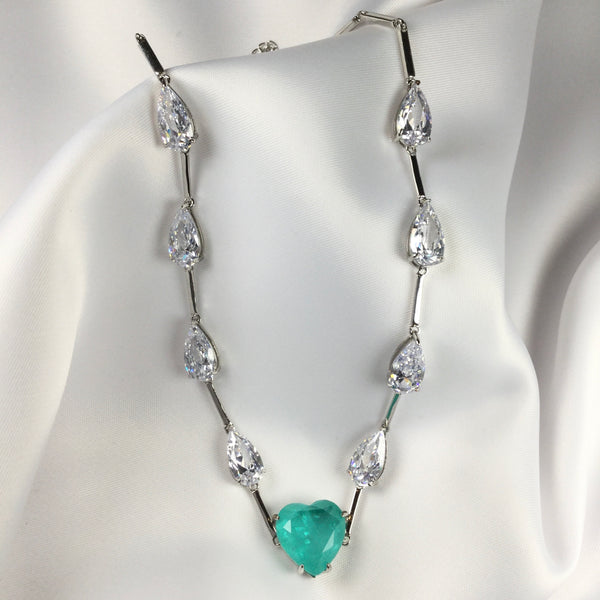 Luxury choker Colombian emerald fusion and crystal
