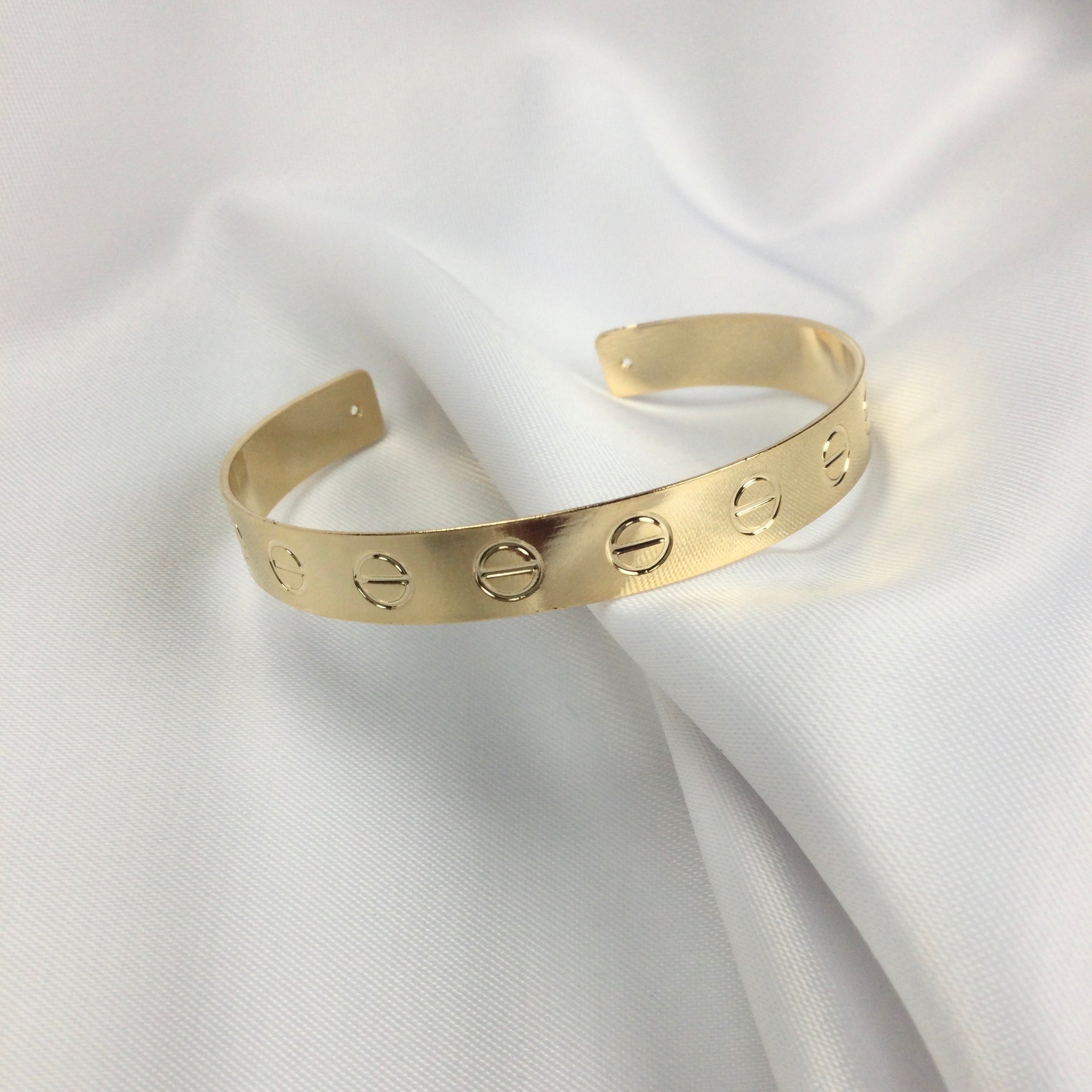 Famous Brand Inspired Half Cuff Bracelet 18k Gold Plated