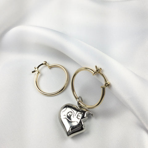 Heart Bite Hoop Earrings