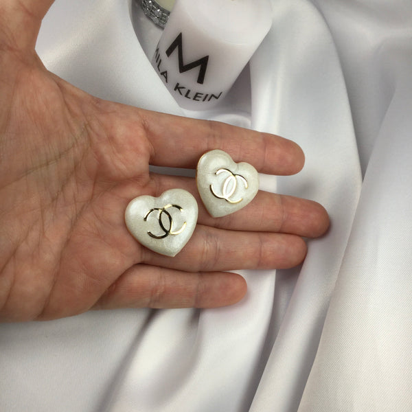 Famous Brand Inspired Heart Stud Earrings 18k Gold Plated