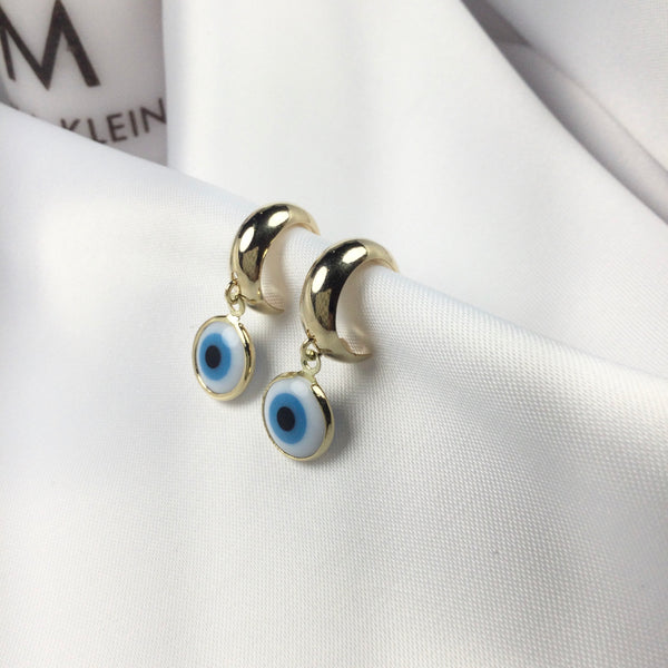 Evil Eye Earrings 18k Gold Plated
