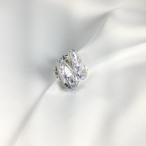 Fancy Pear Shape stud earrings clear Crystal