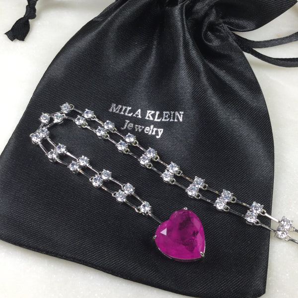 Pink Ruby Fusion Necklace fancy crystal