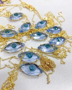Fancy Evil Eye Necklace Blue 18k Gold Plated