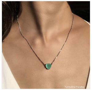 Heart Fusion Tourmaline fusion stone necklace