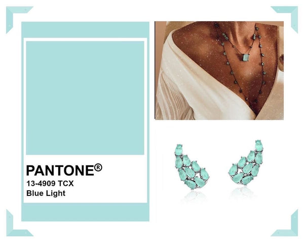 Pear shape Necklace blue light fusion