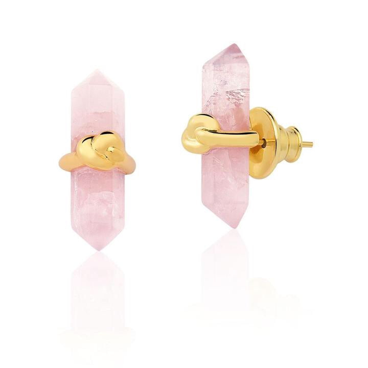 Pink Quartz 18k Gold Earring - Mila Klein