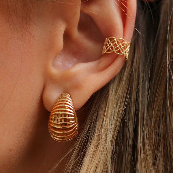 Modern Boho Hoop Earrings 18K Gold Plated