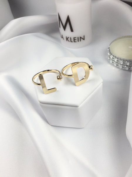 Letter Adjustable Ring and Premium CZ