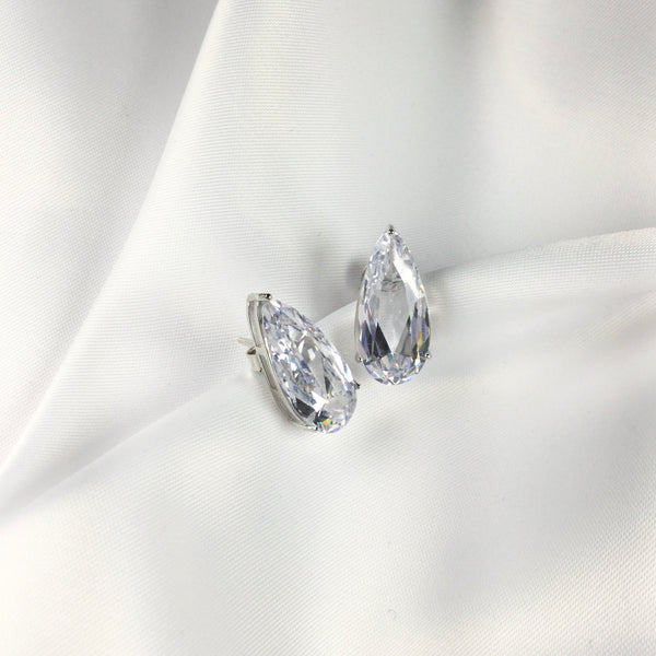 Fancy Pear Shape stud earrings clear Crystal
