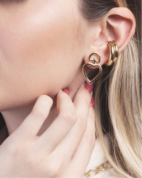 Fashion Heart Earrings 18k Gold plated