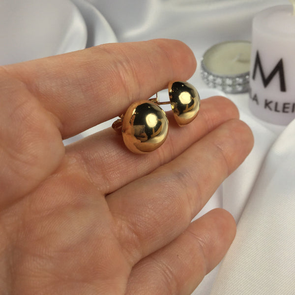 Medium Minimalist Round Earrings 18k Gold Plated