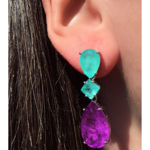 Tourmaline Ultraviolet Fusion Earring - Mila Klein