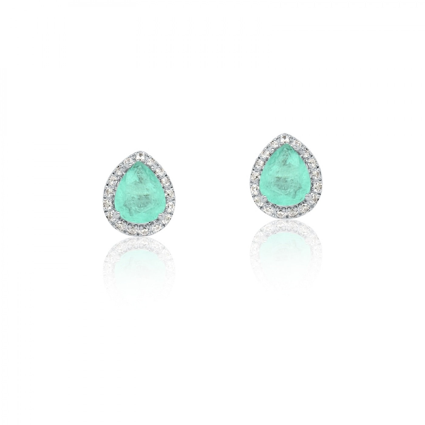 Earring Drop shape Small Blue Light Fusion and Zirconia