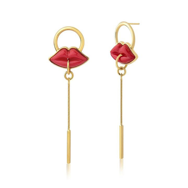 Red Kiss Earring 18k Gold - Mila Klein