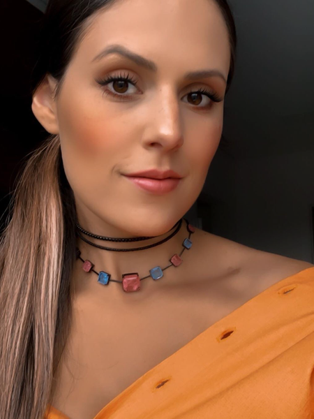 Black Delicate Tennis Choker Riviera Crystal cz