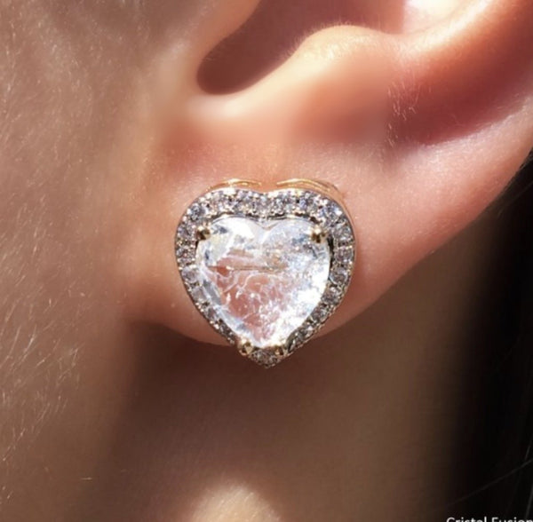 Heart Earring 18k Gold Plated and micro Zirconia