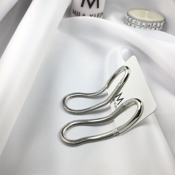 Herringbone Earrings Silver