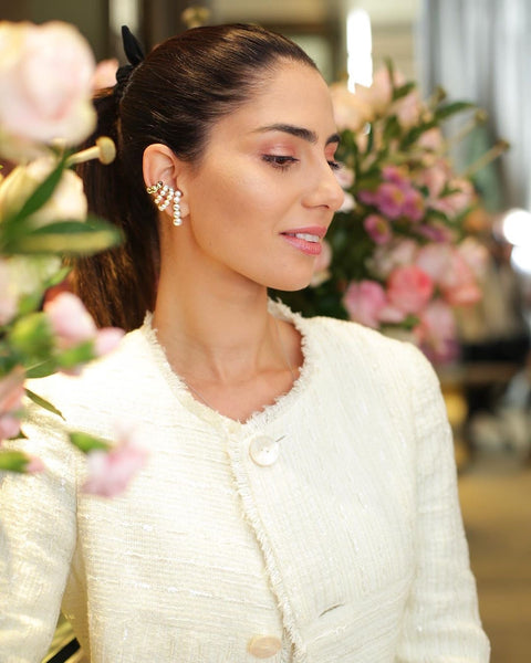 Pearl Ear Hook earrings 18k gold plated