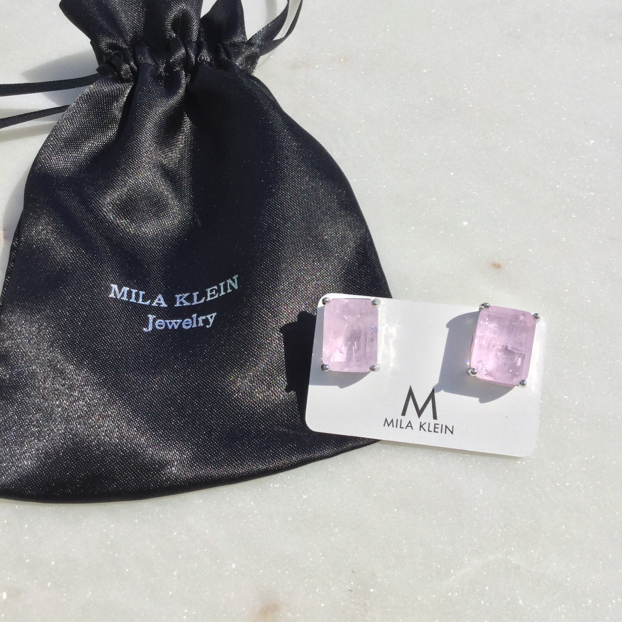 Light Pink square Earrings - Mila Klein