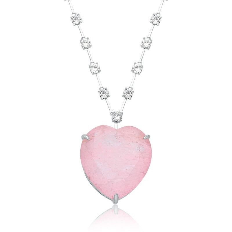 Light pink Heart necklace Fusion - Mila Klein